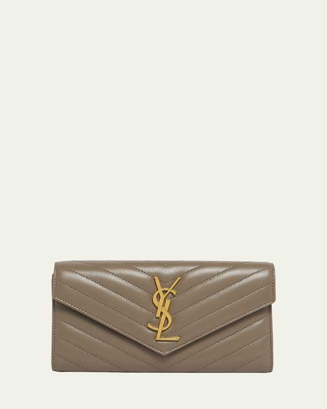 YSL Monogram Large Envelope Flap Wallet in Smooth Leather